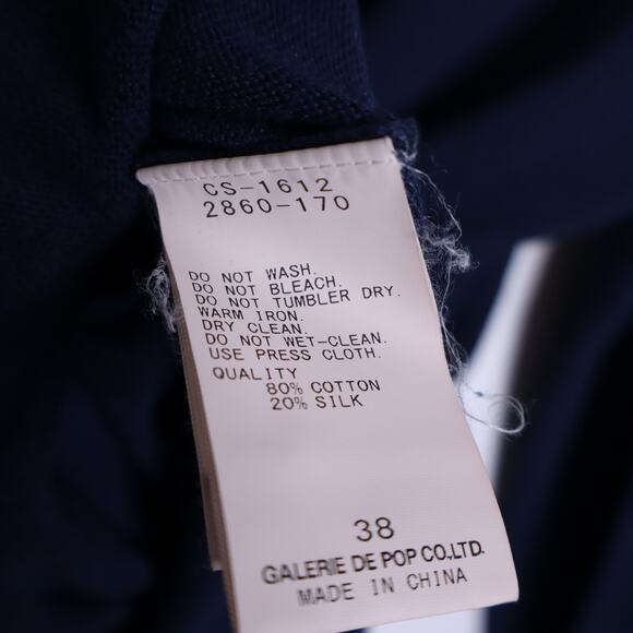 PAS DE CALAIS Cotton Linen Cardigan Navy Blue Long Sleeves Women's 38/US 4-6 - Picture 9 of 9